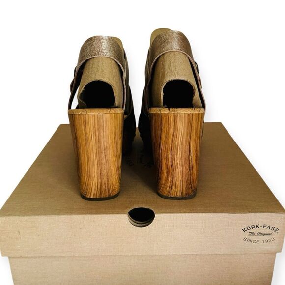 NEW KORK-EASE Della Slingback Platform Sandal In Light Gold Size 11M - Picture 4 of 6